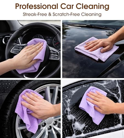 KitchLife Microfiber Cleaning Cloth Roll, 100 Pack - Tear-Away Microfiber Paper Towels, Lint-Free, Reusable, Washable for Kitchen, Car, Dishes, and Sensitive Surfaces (Light Purple) - color: Light Purple, size: 100 Pack