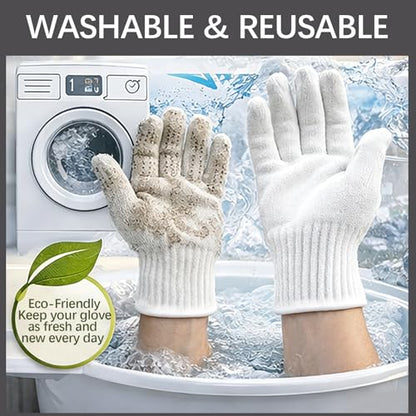8pair unisex white cotton glove liners,string knit cloth men work safety gloves for gardening,warehouse,cooking,bbq - color: White Edging*8pairs