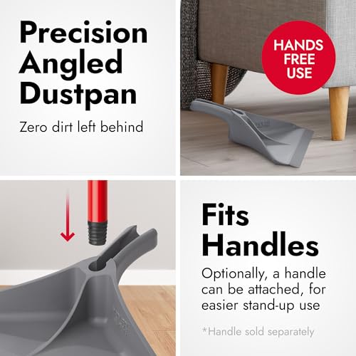 Dustpan by Ravmag- Solid Natural Silicone Rubber Construction- Stand Up Design (Short Handle) - size: Short Handle