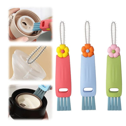 3 in 1 Cup Lid Cleaning Brush,2024 New 3 in 1 Multifunctional Cleaning Brush Portable Cup Lid Cleaner with Brush,Crevice Cleaning Brush Set for Baby Bottle Gap Tight Spaces Cup(3PCS B) - color: 3pcs B