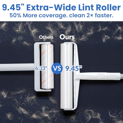 Lint Roller Refills (2 Pack, 180 Sheets) – DELOMO 9.45 in Large Lint Roller Refill, Compatible Only with DELOMO Large Lint Roller, for Cleaning Carpets, Cars, Beds, Couches & Pet Hair - size: C: 2 Refills (180 Sheets Total)