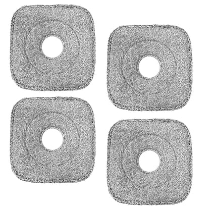 4 Pack Square Reusable Microfiber Mop Pads Fit for True & Tidy Spin Mop, Machine Washable Refill, Super Absorbent and Durable for Deep Cleaning, 9x9 Inch
