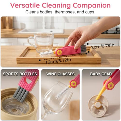 3 in 1 Cup Lid Cleaning Brush, 2026 New 3 in 1 Multifunctional Cleaning Brush Portable Cup Lid Cleaner, Cup Lid Gap Cleaner HomeKitchen Gadgets - color: Blue *3