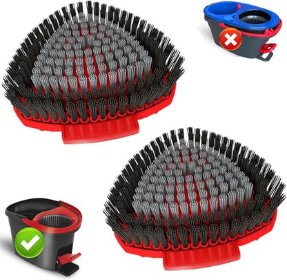 2 Pack Scrubber Mop Replace Head Compatible with O Cedar EasyWring 1 Tank,Spin Replacements Heads,Scrub Brush Attachment for Bathroom,Kitchen and Various of Hard Floors