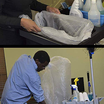 Aluf Plastics 45 Gallon Clear Trash Bags - 39" x 46" - 16 Micron Equivalent High Density Value Garbage Bags Can Liners for Bathroom, Office, Industrial, Commercial, Recycling (Pack of 1000) - color: Clear, style: 45 Gal, 16 Micron Equiv, 1,000 Count