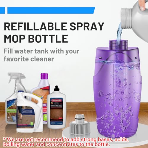 Spray Mop for Floor Cleaning with 2 Washable + 2 Disposable Pads & 520ML Refillable Bottle Bundles