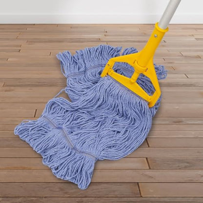 kCarpolyGeneral Cleaning Mop Heavy Duty Commercial Replacement, Heavy Duty Mop Head Commercial Replacement ，Wet Industrial Blue Cotton Looped End String Head Refill (Pack of 3) Blue - color: Blue