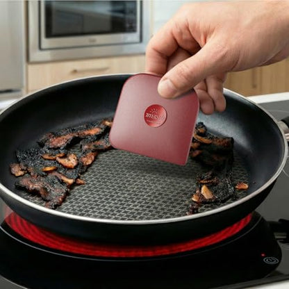TMEDW Pan Scraper, 5 Pcs Pot Scraper, Pan Scraper Plastic, Multifunctional Scraper Tool for Kitchen, Non-Slip, Food Safe, High Heat Resistant-Red - color: Red, size: 5 Pcs
