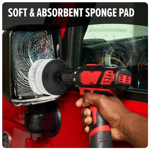 Dirt Devil Foam Sponge Pad Cleaning Set, 3 Piece, 3.5" Sponges, for Use on Glass, Mirrors, Hardwood and More, Soft and Absorbent, Cleaning Sponge Drill Attachment - style: Sponge Pad Kit