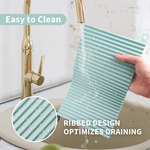 5pack Dish Drying Mat for Kitchen Counter, Extra Small Eco-Friendly Silicone Drying Mat, Easy Clean Heat Resistant Dish Mat, 6 inches x 12 inches, Mix Color
