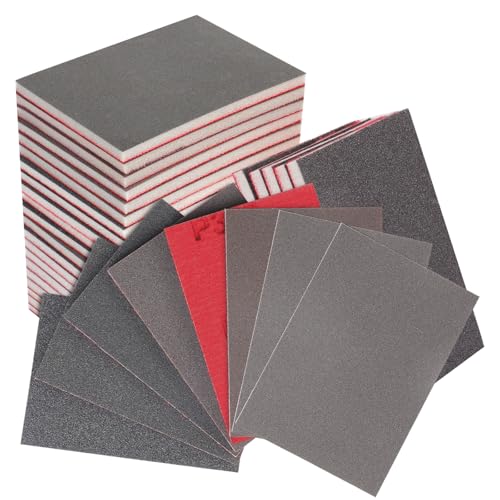 20 Pcs 3 x 4 Inch Sanding Sponge Set, 180-3000 Grit Abrasive Sanding Pads Soft Foam Hand Sander Block Wet Dry Sandpaper for Wood Metal Drywall Furniture Paint Polishing - size: 20pcs Mix Grit, style: Aluminum