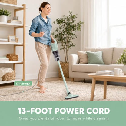 KEROMEE Stick Vacuum Cleaner, Corded Handheld Vacuum Cleaner Mini Electric Broom for Pet Hair Hardwood Floor Cat Litter Cleaning (13ft-Cord) - style: corded