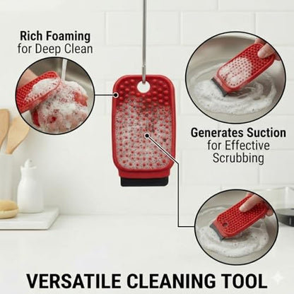 3-in-1 Silicone Dish Sponge - BPA-Free Food-Grade Cleaning Brush with Dual-Sided Scrubber & Scraper, Hanging Hole Fast-Dry Reusable for Dishes/Fruits/Vegetables (Grey 2PCS) - color: Grey 2pcs