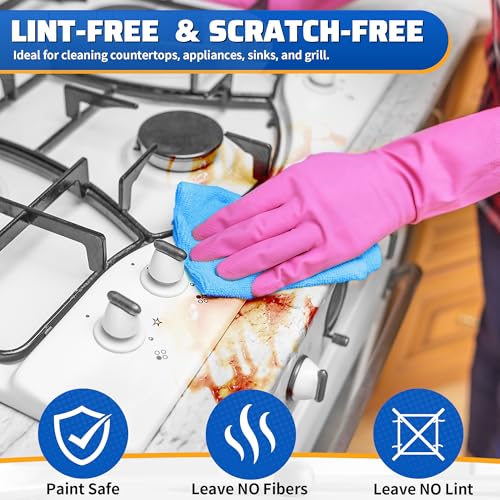 Shop Towels, 150 Pack Cleaning Rags Microfiber Towels, Bulk All-Purpose Microfiber Cleaning Cloth Lint-Free Wipe Washcloth for Commercial Garage Automotive & Housekeeping 11.5"*11.5" - color: Blue, style: 150 Pack
