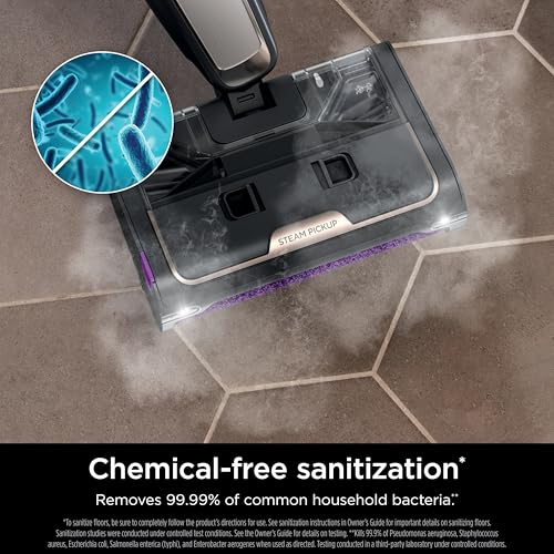 Shark SD201 Steam Pickup 3-in-1 Steam Mop Picks Up Debris, Deep Scrubs, & Steam Sanitizes All At Once, Lightweight Steam Cleaner for Home w/Sealed Hard Floors like Hardwood, Tile & Laminate (Renewed)
