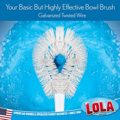 LOLA Toilet Bowl Brush w/Curved Head, Coated Wire, Durable Poly Bristles, Reaches Under Toilet Bowl Rim, 1 Pack - size: 1 Pack, style: Loop Style Bowl Brush