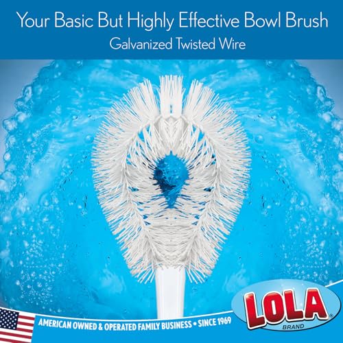 LOLA Toilet Bowl Brush w/Curved Head, 4 Pack, Coated Wire, Durable Poly Bristles, Reaches Under Toilet Bowl Rim - size: 4 Pack, style: Loop Style Bowl Brush