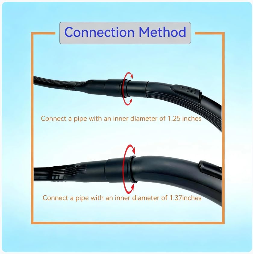 25" Flexible Vacuum -Generic Flexible Vacuum Crevice Tool Universal Attachment Long Reach Design Cleaning Accessory for Vacuum Hoses Tight Spaces(1 Pcs)