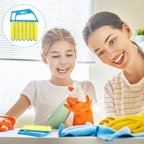 Shutter Brush Window Blind Cleaning Brush, 2 PCS Venetian Blind Cleaner Brush, Microfiber Duster Tool for Window Blinds,Air Vents, Keyboard, Car AC, Washable Reusable Gap Cleaning Brushes (Orange) - color: Orange
