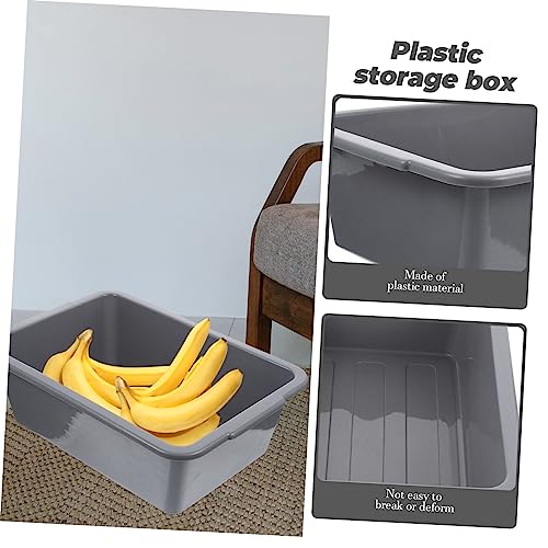 PRETYZOOM Commercial Plastic Utility Tote Bus Tub for Restaurant Rectangular Dish Washing Basin with Handles Multi-Purpose Storage for Dishes Toys and More
