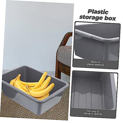 PRETYZOOM Commercial Plastic Utility Tote Bus Tub for Restaurant Rectangular Dish Washing Basin with Handles Multi-Purpose Storage for Dishes Toys and More