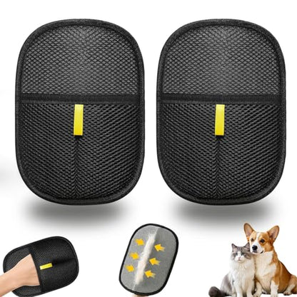 Electrostatic Pet Hair Remover Glove for Dogs &Cats, Reusable Cat Dog Magic Brush pet Hair, Suitable for Sofas, Clothing, Carpets, Curtains (2)