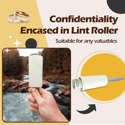 Diversion Safe Money Rollers for Pet Hair, Sticky, Remover for Couch, Clothes Furniture and Carpet. Dog Hair Remover Cat Hair - Secret Hidden Jewelry Storage Home Security (White)