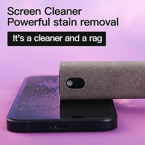 Car Screen Cleaner Spray and Wipe -2-in-1 iPhone Cleaner, iPad Screen Cleaner & Phone Screen Cleaner - Touchscreen Mist Cleaner for Laptop, Computer, MacBook and More - 4 Pack - color: 4 Pcs(Grey+Pink+Blue+Purple)