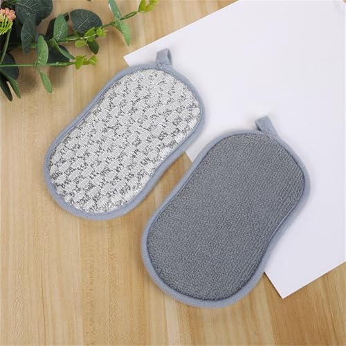 4 Pack Dish Sponge for Washing Dishes Cleaning Kitchen, All-Purpose, Non Scratch, Rough Scrubbers Side for Non-Stick Cookware, Soft Microfiber Scrub Side for Dishes,Reusable Dishwashing Sponges