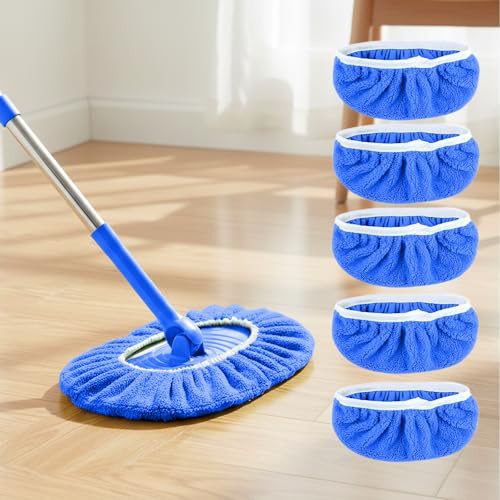 5 Pack Reusable Microfiber Mop Pads - Dry Sweeping Cloths & Wet Mopping Cloths - Washable Wet Pads Refill for Mopping Floors (Mop is not Included), Blue - color: Blue 5-pack