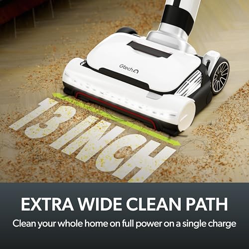 Gtech AirRAM 3 Cordless Vacuum Cleaner with Anti-Hair Wrap Bar - Dual Edge-Clean Brushes - Perfect for Carpet and Hardwood Floors - Rechargeable 22v Li-ion Battery - Lightweight - New Model/Red Thread - style: AirRAM3 - New Gen Cordless Up. Red