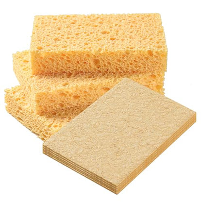 Mistifi Compressed Cellulose Sponges, Natural Plant-Based Kitchen Sponges, Super Absorbent Non-Scratch Cleaning Sponge for Dishes, Counters, Bathroom & More – Reusable Dish Sponges (6 Pack)