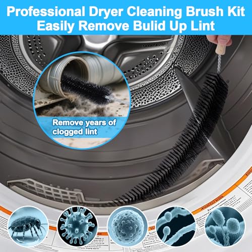 XANGNIER 3 Pack Dryer Vent Cleaner Kit,Flexible Dryer Lint Brush Vent Cleaner,Dryer Lint Trap Cleaning Tool,Laundry Room Essentials Lint Remover Accessories,Household Cleaning Tools - color: Multicolor 1