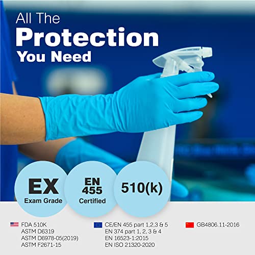 Raxwell Disposable Nitrile Gloves - Heavy Duty Cleaning Gloves - Elbow-Length Dishwashing & Kitchen Use - Chemical Resistant - size: XX-Large, style: 1 Pallet (84 Cases)