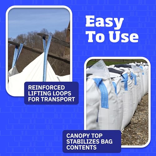 DURASACK Heavy Duty Builder's Bulk Bags 200-Gallon White Woven Polypropylene Contractor Trash Bags for Demo and Construction, Holds up to 2200 lbs, Open Top - size: Single
