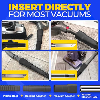 Holikme Dryer Vent Cleaner Kit Vacuum Hose Attachment Brush,Black - color: Black
