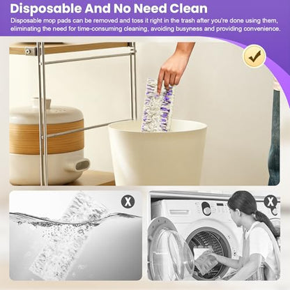 40 Pack Disposable Refill Pads for Power Mop™ Multi-Surface and for PowerMop™ Wood Mop, Repalcement Spray Mopping Pads for All Safe Floors - size: 40*Purple
