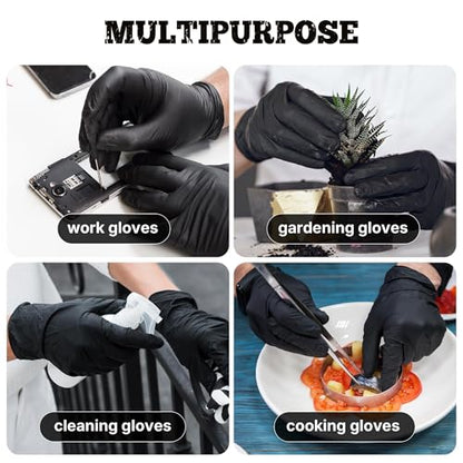 TitanFlex Black Nitrile Disposable Gloves, 5 Mil, Fully Textured, Heavy Duty, Latex Free & Powder Free for Cooking, Food Prep, kitchen clean, 100 ct (XL) - color: 03 5mil (100ct), size: X-Large