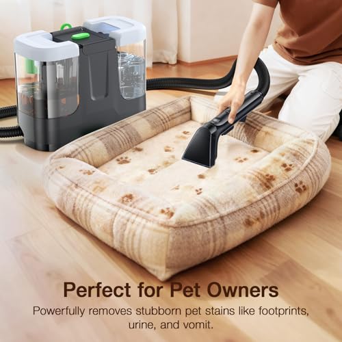 Portable Carpet & Upholstery Cleaner, 18Kpa Carpet Cleaner Machine for Deep Stain Removal, Spot Cleaner for Pet Accidents, Area Rugs, Stairs, Car Upholstery & Couches, Includes Tools & Self-Cleaning - color: Arctic White