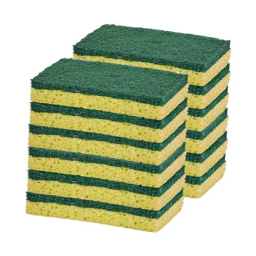 Kitchen Large Sponges for Washing Dishes, Non-Scratch Cellulose Dish Scrub Sponges, Cleaning Sponges for Household Use, Safe Cleaning Products, Kitchen Sponges Pack of 12, by Superio - color: Large Green, size: 12-pack