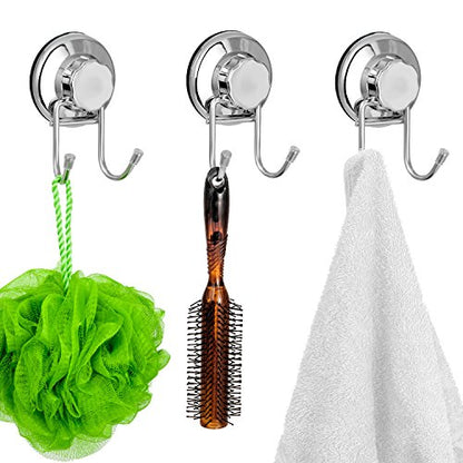 SANNO Double Suction Hooks Suction Cups Vacuum Hook for Flat Smooth Wall Surface Towel Robe Bathroom Kitchen Shower Bath Coat, Stainless Steel (2 Pack) - color: stainless steel-2, size: 2 Pack