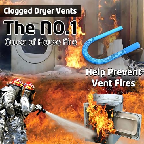 3 Pieces Dryer Vent Cleaner Kit: Vacuum Hose With Brush & Gloves Fits for Vacuums Cleaner, Refrigerator Condenser Coils, Tight Spaces Behind Appliances, Deep Cleaning Tools for Clogged Ducts-Blue - color: Blue( hose brushes Gloves)