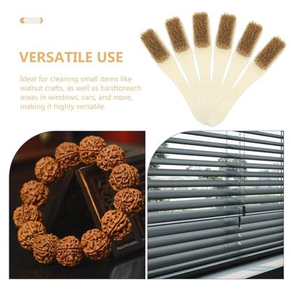 Ipetboom 6pcs Hard Bristle Crevice Cleaning Brushes Small Gap Grout Debris Hair Remover Mini Industrial Brushes for Kitchen Bathroom Window Vehicle Cleaning