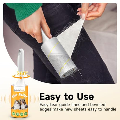 Extra Sticky Lint Roller for Pet Hair, 600 Sheets with 2 Reinforced Handles, Heavy Duty Lint Roller for Clothes, Couch, Furniture & Car - size: 600Sheets+2 Handles