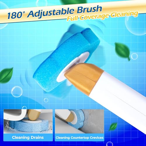 Disposable Toilet Cleaning Brush - Toilet Bowl Cleaner Wand and Holder Set with 2 Holders and 60 Refills, Wall Mounted Clean Stick Brush Heads Kit for Bathroom Bathtub Cleaning System - style: 2 Cleaner Wands and 2 Holders with 60 Refills