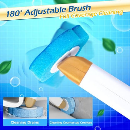 Disposable Toilet Cleaning Brush - Toilet Bowl Cleaner Wand and Holder Set with 2 Holders and 60 Refills, Wall Mounted Clean Stick Brush Heads Kit for Bathroom Bathtub Cleaning System - style: 2 Cleaner Wands and 2 Holders with 60 Refills
