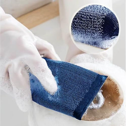 Steel Wool Scrubber Kitchen Sponges - 6 Pack Kitchen Dish Sponges Scrubbers, Non-Scratch Microfiber sponges for Cleaning, Pots and Pans Scrub Sponge - color: Multicolor