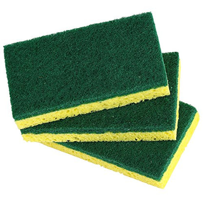 Scrubee Heavy Duty Scrub Sponge with Scouring Pad, Kitchen Dishwashing, Sink, Pot and Frying Pan Cellulose Scrubber Sponge Non Scratch. by Superio… (4.5" 3 Pack) - color: Green, size: 3-pack