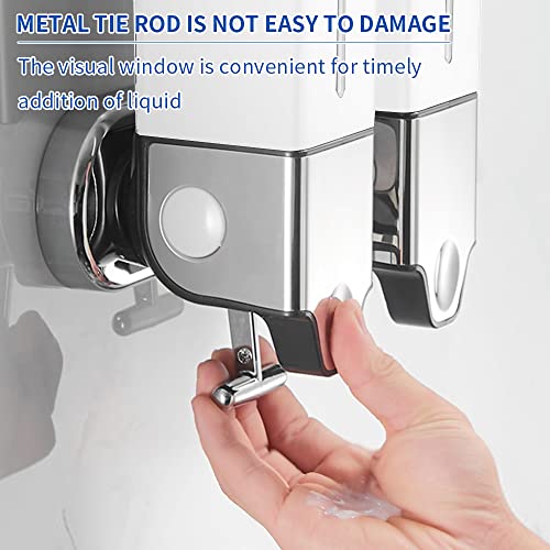 3 x 500ml per Cup Wall Mounted Manual Soap Dispenser for Home, Bath, Kitchen, Hotels, Restaurants. Shower and Lotion Dispenser(White) - color: White,transparent, size: 3 Chamber