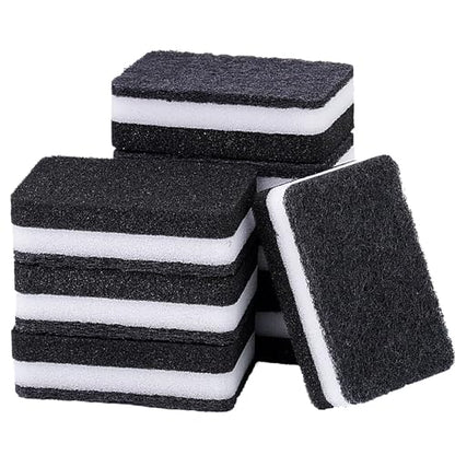 Taeku Natural Kitchen Sponge, 6 Pack Heavy Duty Scrub Cellulose Sponge Premium Multifunction Eco Friendly Cleaning Sponges for Dishes (Black) - color: Black